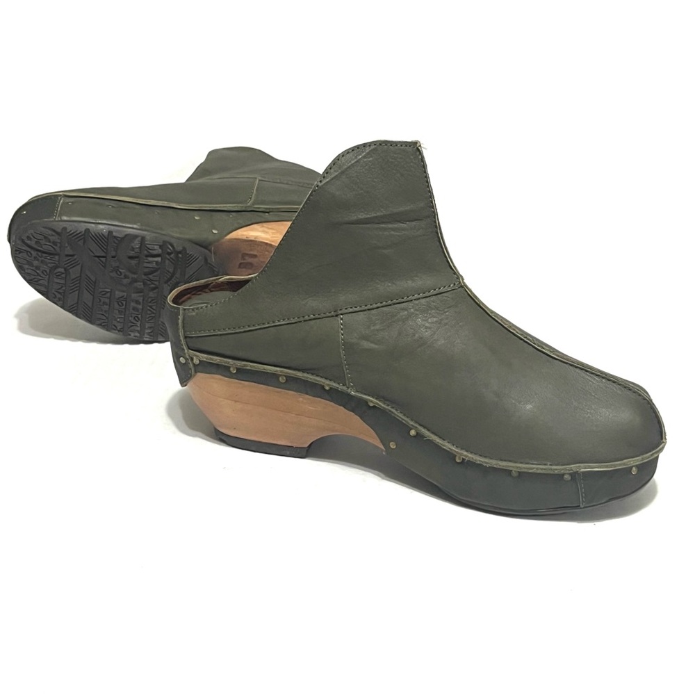 Sergio Tomani Leather Clogs Florida Verde Size 37(6.5) - Picture 6 of 14